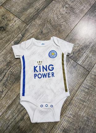 Боди, бодик с коротким рукавом, leicester football club, р. 74, 6-9мес., длинна 38см