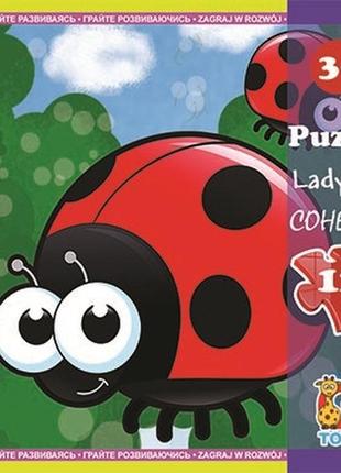 Пазлы для малышей g-toys серия насекомые, 12 эл., li01