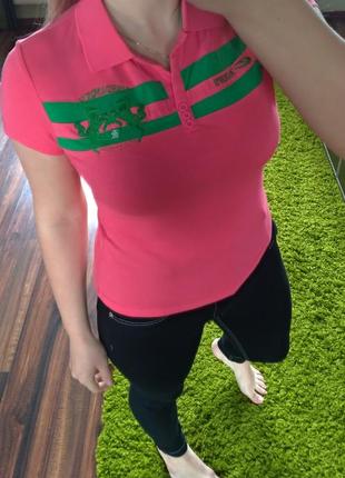 Поло, теніска, футболка рожева на гудзиках