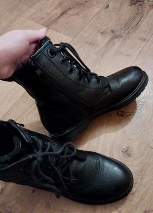 Базовые черные женские ботинки на зиму теплые женские ботинки берцы зимние берцы черные зимние женские ботинки на меху эко4 фото