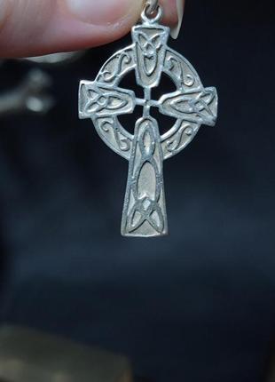 Серебряный кельтский крест кулон подвеска