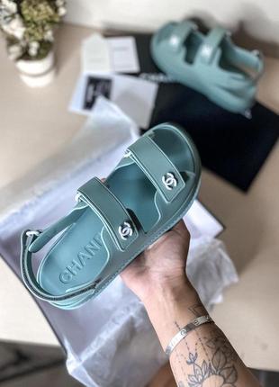 Сандали женские chanel velcro dad, синие (шанель, босоножки, летняя обувь, сандалі, сабо)