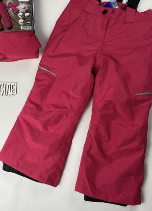 Лыжные мембранные брюки термо 98-104см lupilu девочка розовые4 фото