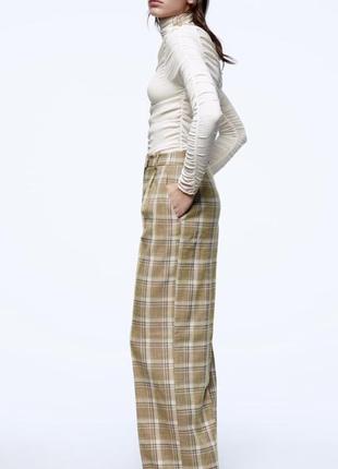 Zara брючний костюм в клітину в чоловічому стилі оверсайз, маскулінний піджак та брюки5 фото