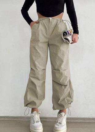Новые женские карго брюки на утяжках на весну тренд 2024рока