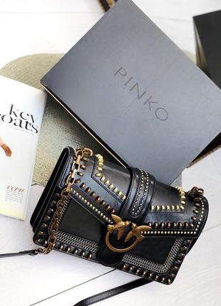 Сумка pinko мини заклепки кожа люкс