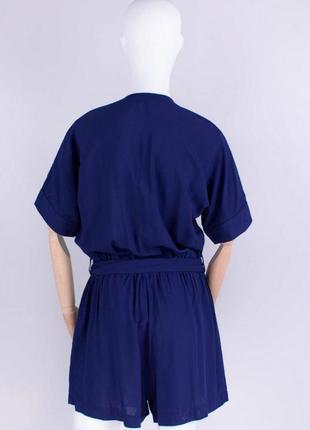 Стильный женский комбинезон шортами ромпер с поясом оверсайз свободный летний2 фото