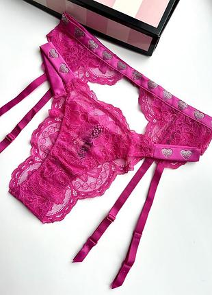 Трусики и пояс для чулок с камушками victoria’s secret