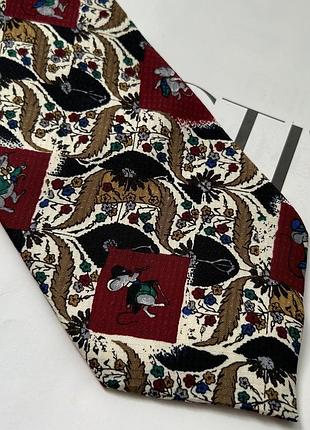 Краватка вінтаж абстракція з мишкою vintage tie mouse print