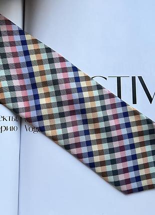 Галстук унисекс разноцветный в ромби шелк