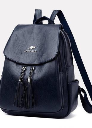 Женский рюкзак-кенгуру, небольшой прогулочный рюкзачок синий