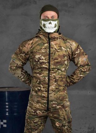 Куртка военная тактическая мультикам рип стоп multicam весенняя демисезонная с капюшоном