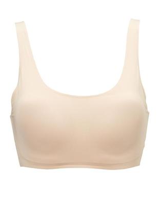 Бюстье топ женский бесшовный со съемными чашками бежевый s