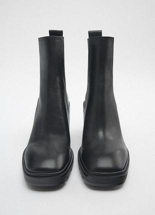 Zara ботильоны, сапожки женские, кожа, размер 383 фото