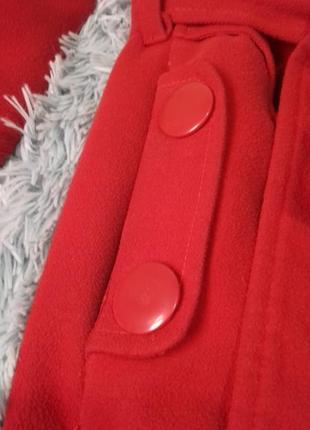 Кашемировое, демисезонное, красное пальто4 фото