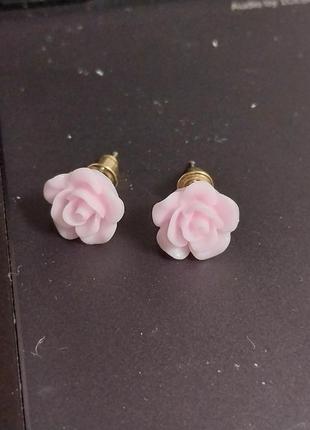 Серьги гвозди гвозди гвозди гвоздички гвоздики бижутерия модные стильные на праздник свидания фотосессия розовые розы