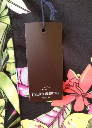 Натуральное платье хлопок в цветы blue sand италия миди мини сарафан7 фото