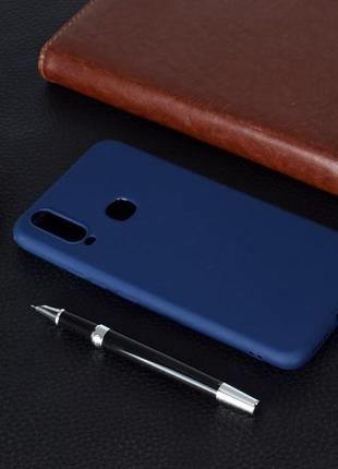Чехол soft touch для vivo y15 силикон бампер темно-синий
