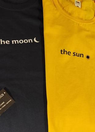 Парні футболки з написом the moon the sun2 фото