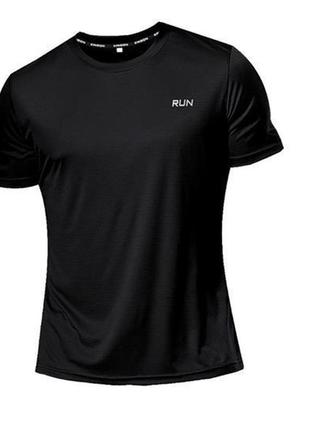 Чорна спортивна футболка run m mieyco чорний