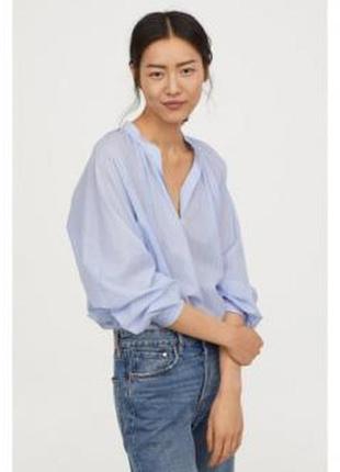 Блуза оверсайз легка н&м бавовняна смужку смугаста можна вагітним широка2 фото