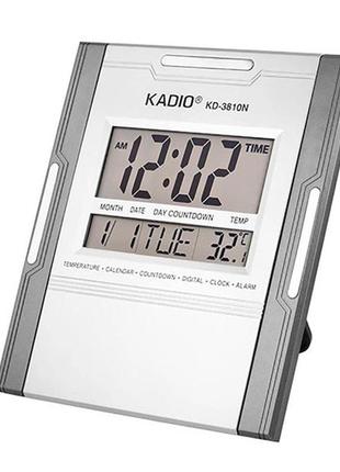 Электронный многофункциональный будильник kadio kd-3810n, настольные электронные часы
