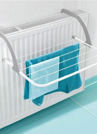 Навісна сушарка для одягу і білизни вішалка clothes dry shelf з кріпленням на батарею10 фото