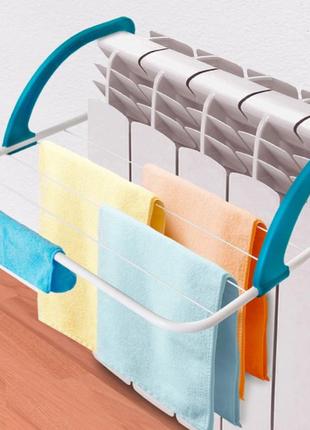 Навесная сушилка для одежды и белья вешалка clothes dry shelf с креплением на батарею