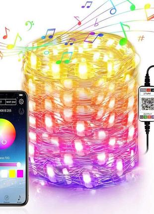 Уличная умная гирлянда bluetooth xmas lights led rgb / светодиодная гирлянда с управлением с телефона