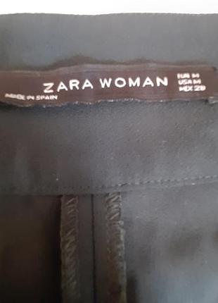 Замечательные штаны кюлоты на высокой посадке в изумрудном цвете от zara испания10 фото