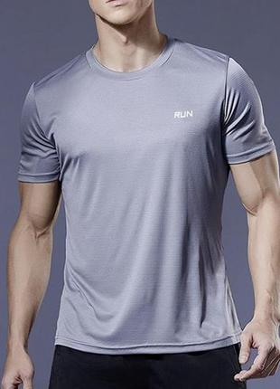 Cпортивна футболка чоловіча run l-xl mieyco сірий