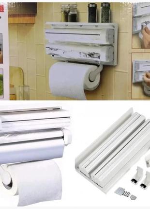 Кухонный диспенсер для бумажных полотенец, пищевой пленки и фольги triple paper dispenser3 фото