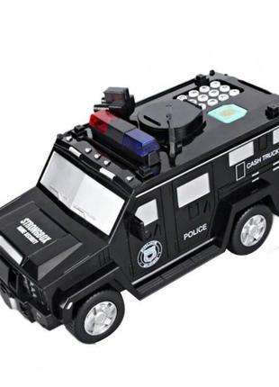 Детская машина сейф-копилка hummer cach truck  с кодовым замком и купюроприемником для бумажных денег и монет.3 фото