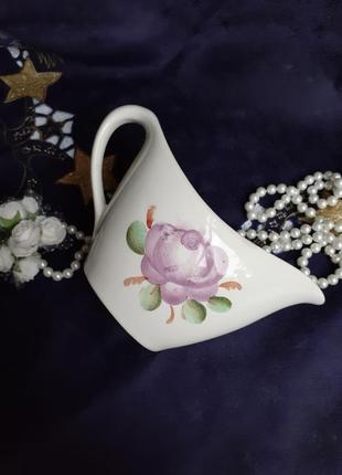 Соусник срср буди троянда фаянс ручна розпис вінтаж сливочник