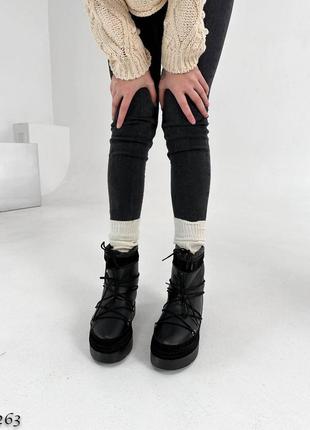 Ботинки женские эко-кожа/эко-замша черные зима 40,41р8 фото