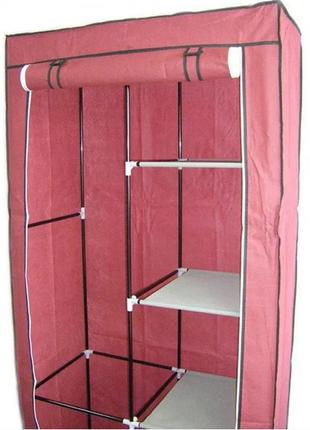 Тканинна збірна шафа, органайзер для зберігання речей prc - storage wardrobe 1060 x 450 x 1700 мм6 фото