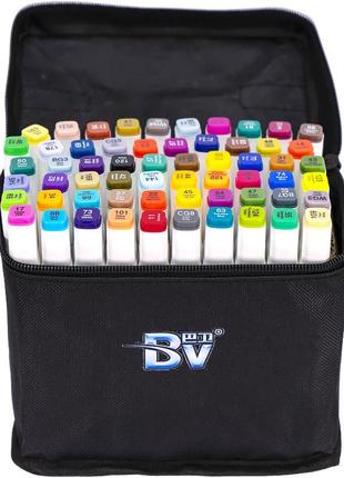 Cкетч маркеры двусторонние набор 60 цветов в сумке bv800-603 фото
