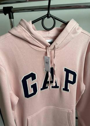 Теплые унисекс худи gap розового цвета3 фото