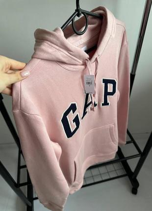 Теплые унисекс худи gap розового цвета4 фото