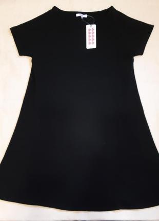 Платье летнее оверсайз черное, трикотажное, резинка "sugar squad" англия на 9-14 лет