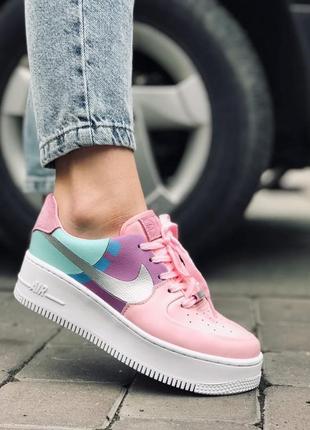 Nike air force 1 platform 🆕 женские кроссовки лайк🆕 розовый/белый1 фото