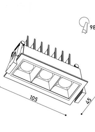 Встраиваемый светильник kloodi kd-point 3x2 6w 3000k bk5 фото