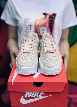 Nike air force 1 platform beige 🆕 женские кроссовки лайк🆕 беж/белый6 фото