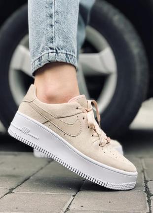 Nike air force 1 platform beige 🆕 женские кроссовки лайк🆕 беж/белый1 фото