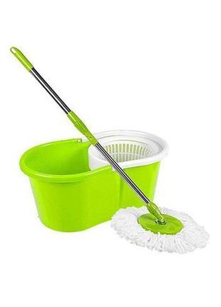 Швабра веревочная с ведром и автоматическим отжимом, spin mop 360, швабра лентяйка для...