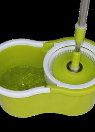 Швабра веревочная с ведром и автоматическим отжимом, spin mop 360, швабра лентяйка для...