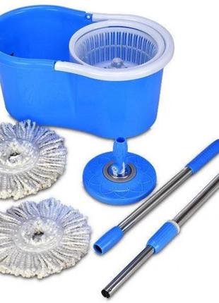 Швабра веревочная с ведром и автоматическим отжимом, spin mop 360, швабра лентяйка для...