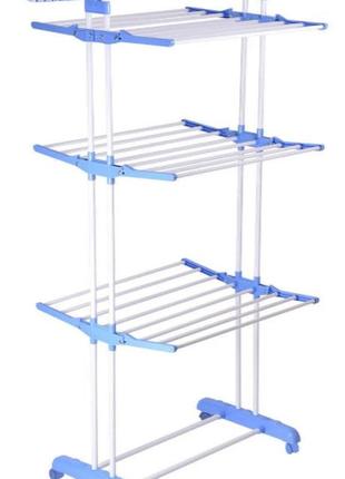 Многоярусная сушилка для белья, вещей, одежды garment rack with wheels  складная3 фото