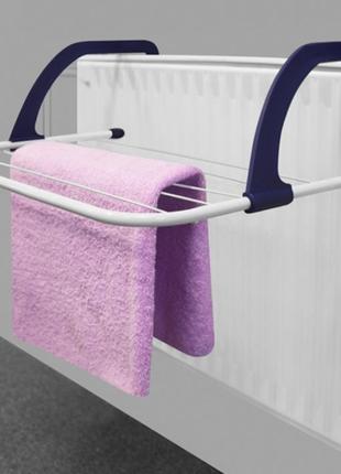 Навесная сушилка для одежды и белья вешалка clothes dry shelf с креплением на батарею