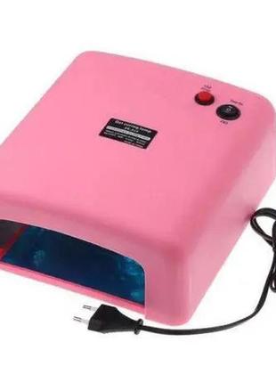 Лампа для манікюру із таймером zh-818. колір: рожевий4 фото